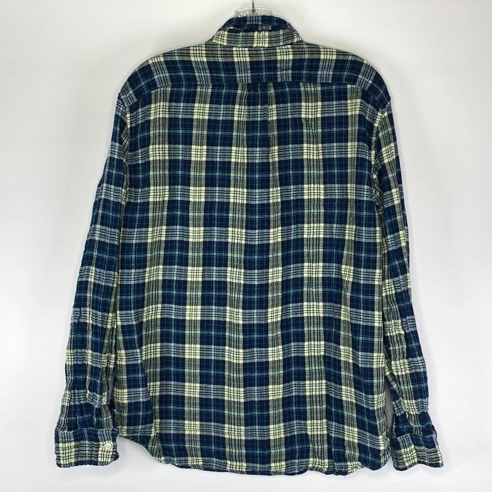 J. Crew Slim Blue Plaid Button Down Shirt Size XL